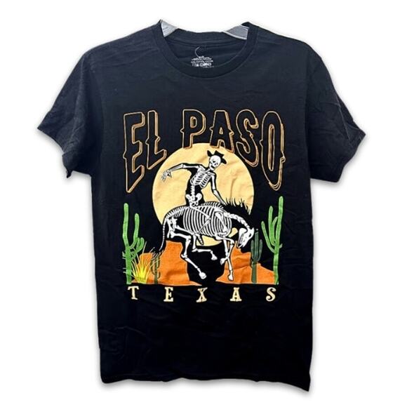 Philcos T-Shirt El Paso Skeleton Graphic Short Sleeves Black Women's US S NWOT - Picture 2 of 8